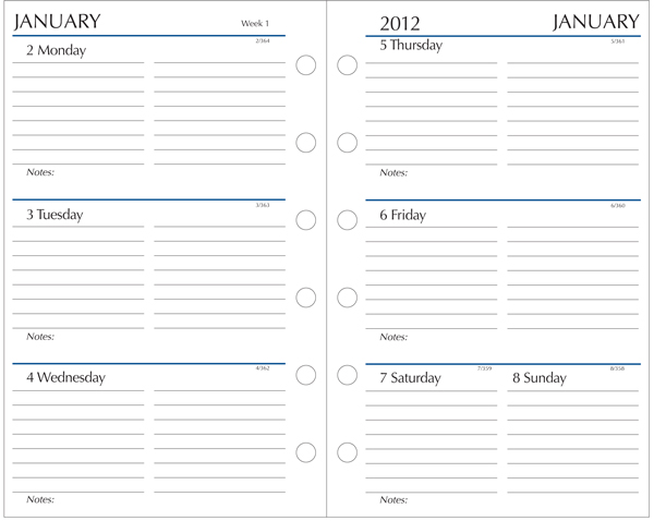 weekly planner refill